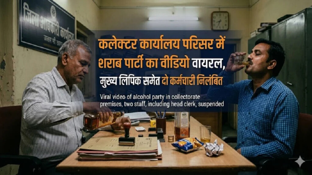 CG NEWS : सरकारी दफ्तर में शराबखोरी के आरोप, वीडियो सामने आते ही मुख्य लिपिक समेत दो कर्मचारी सस्पेंड
