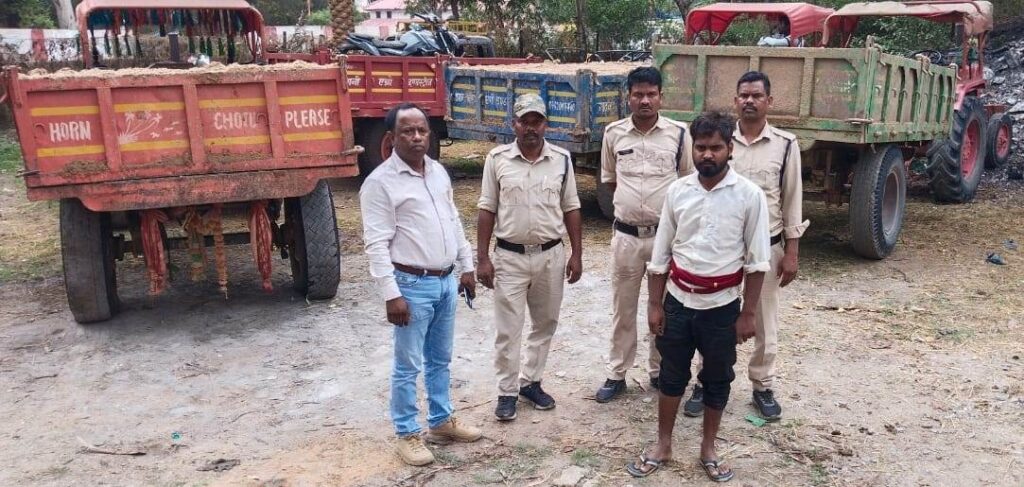 बलरामपुर में अवैध रेत परिवहन पर खनिज विभाग की कार्रवाई*