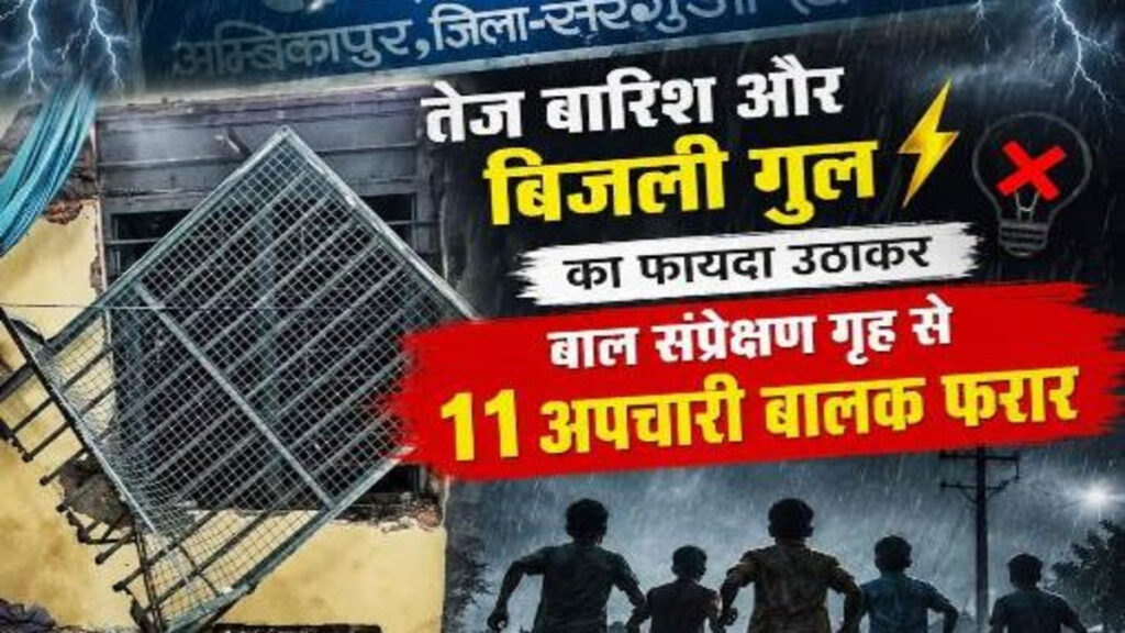 CG NEWS : बाल संप्रेक्षण गृह की सुरक्षा हुई फेल, 11 अपचारी बालकों के फरार होने से सनसनी