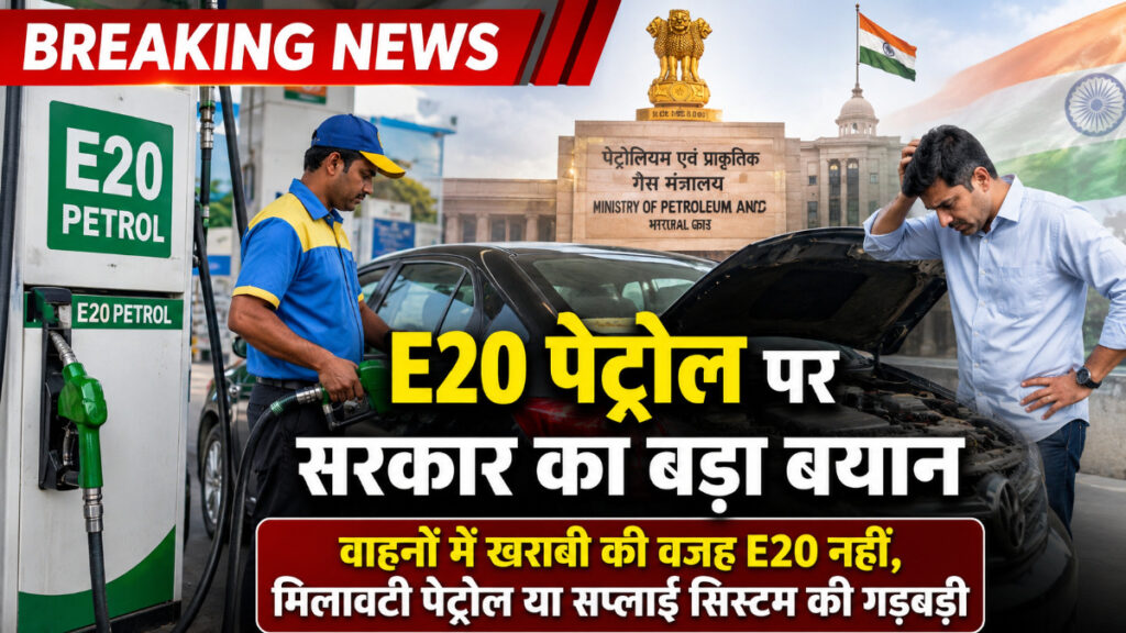E20 पेट्रोल पर बढ़े विवाद के बीच सरकार का बयान, कहा- मानकों वाला ईंधन पूरी तरह सुरक्षित