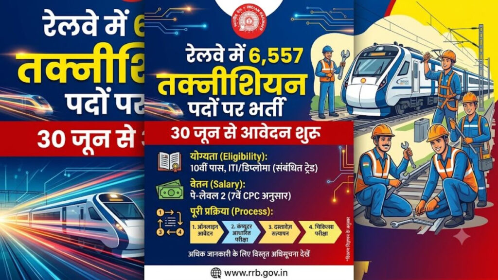 RRB Vacancy 2026 : रेलवे में टेक्नीशियन बनने का शानदार अवसर, 6,557 पदों पर भर्ती के लिए जल्द करें आवेदन, जानें पूरी डिटेल