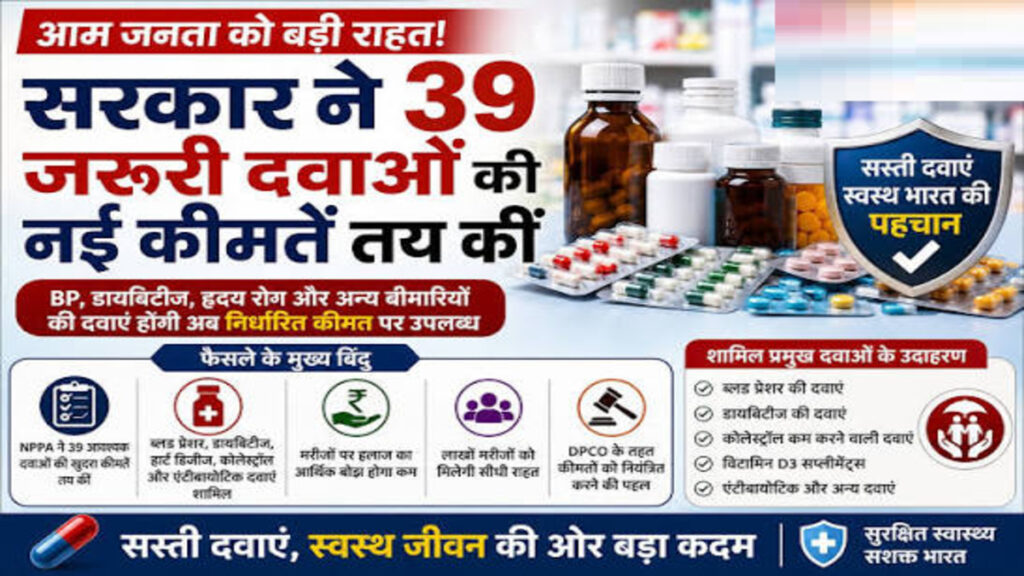 Medicine Price Update : दवा खरीदने वालों के लिए खुशखबरी’ सरकार के नए फैसले से 39 अहम मेडिसिन होंगी सस्ती, जानें पूरी जानकारी