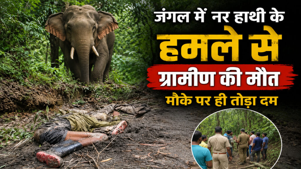 जंगल में नर हाथी के हमले से ग्रामीण की मौत, मौके पर ही तोड़ा दम