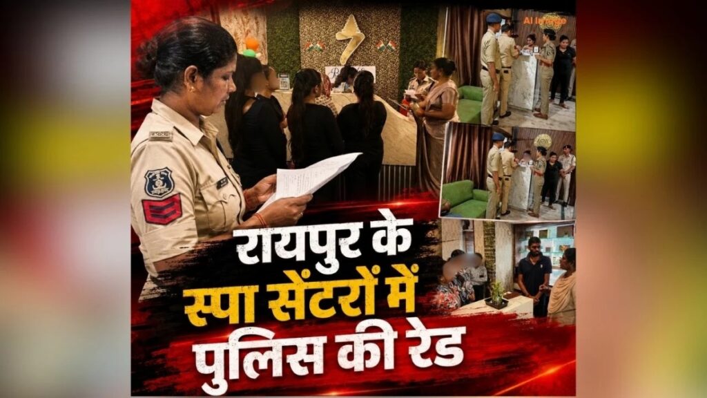 CG News : रायपुर के 30 स्पा सेंटरों में एक साथ पुलिस की छापेमारी, 100 से ज्यादा अधिकारी-कर्मचारी रहे तैनात’ दो सेंटरों में मिली आपत्तिजनक सामग्री