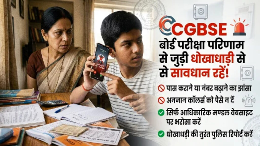 CGBSE Warning : अंक बढ़ाने का दावा करने वालों के झांसे में न आएं, CGBSE ने जारी की जरूरी चेतावनी