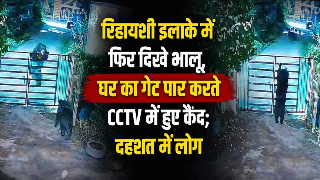 CG NEWS : छत्तीसगढ़ में बढ़ा भालुओं का आतंक’ घर के गेट से अंदर जाते CCTV में कैद हुए भालू
