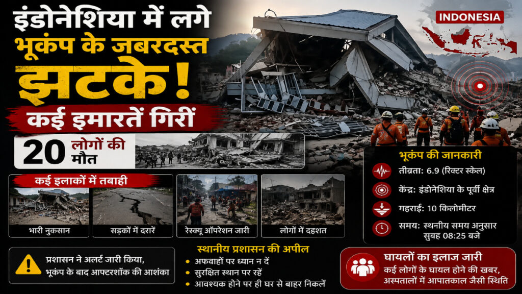 BREAKING NEWS : फ्लोरेस द्वीप में जोरदार भूकंप के झटके, इमारतें गिरीं’ 20 लोगों की गई जान
