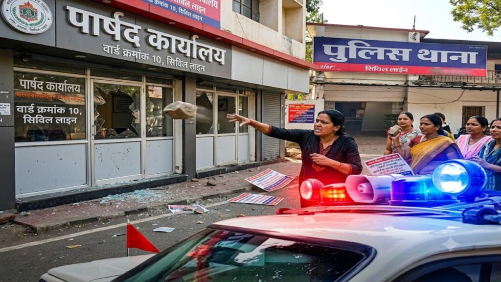 CG NEWS : पार्षद कार्यालय के बाहर हंगामा, गाली-गलौज के बाद महिला ने फेंका पत्थर’ पुलिस ने दर्ज किया केस
