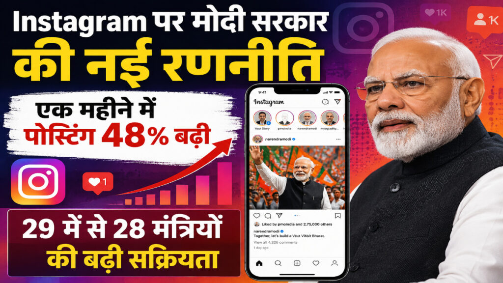 Instagram पर PM Modi’ सरकार की बढ़ी मौजूदगी, मंत्रियों की पोस्टिंग में एक महीने में 48% उछाल