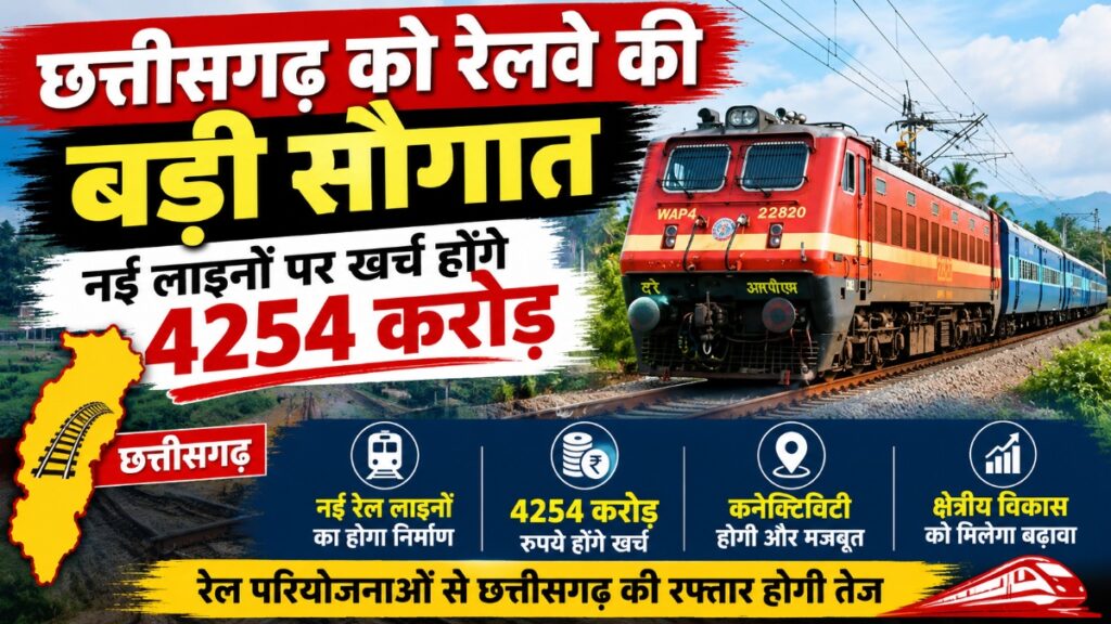 CG Railway News : छत्तीसगढ़ में रेलवे का होगा विस्तार, नई रेल लाइनों के लिए 4254 करोड़ रुपये मंजूर